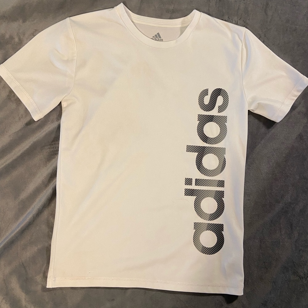 White Adidas Workout Tee Simple